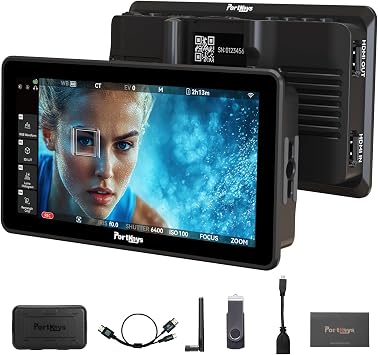 Portkeys LH5P III 5.7 Inch 2200nit Camera Monitor Touch Focus Tracking Frame Log Stops 104% P3 Colour Space Coverage 10-Bit Colour Depth 4K60P HDMI Input/Output Camera Control for S0NY CAN0N NIK0N