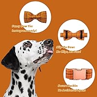 Vista 23 de Maca Bates Fall Maple Leaf Dog Collar with Sailor Bow Tie for Extra Small Girl,Boy,Autumn Foliage Puppy Collars with Bowtie Breakaway Adjustable
