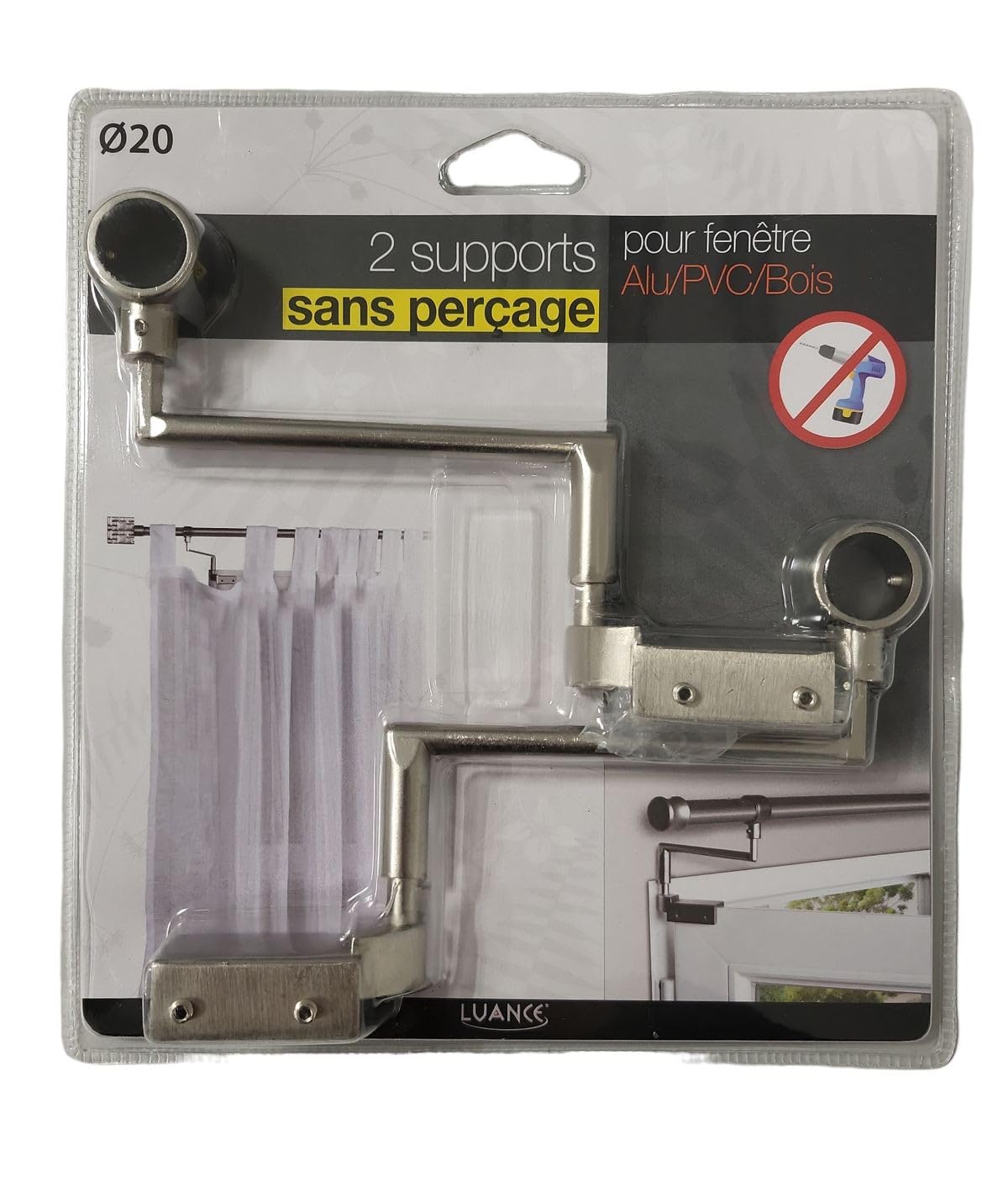2 Pcs Porte Rideau Sans PerçAge Support Tringle Rideau Porte Titulaire Barre Transversale Reglable Tringle A Rideaux Pour La Maison Ou Salle De Bain Penderie 94582549