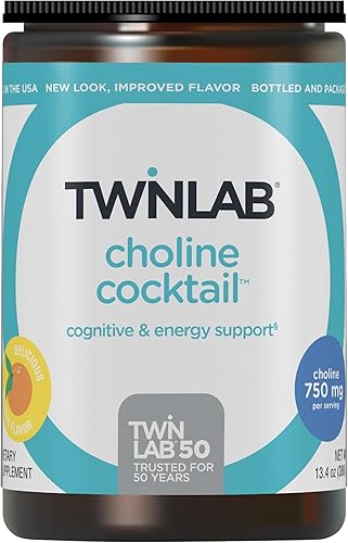 Twinlab Mezcla de bebidas energéticas para cóctel de colina potenciador cerebral y suplemento energético en polvo para bebidas energéticas con Twinlab Mezcla de bebidas energéticas para cóctel de colina potenciador cerebral y suplemento energético en polvo para bebidas energéticas con
