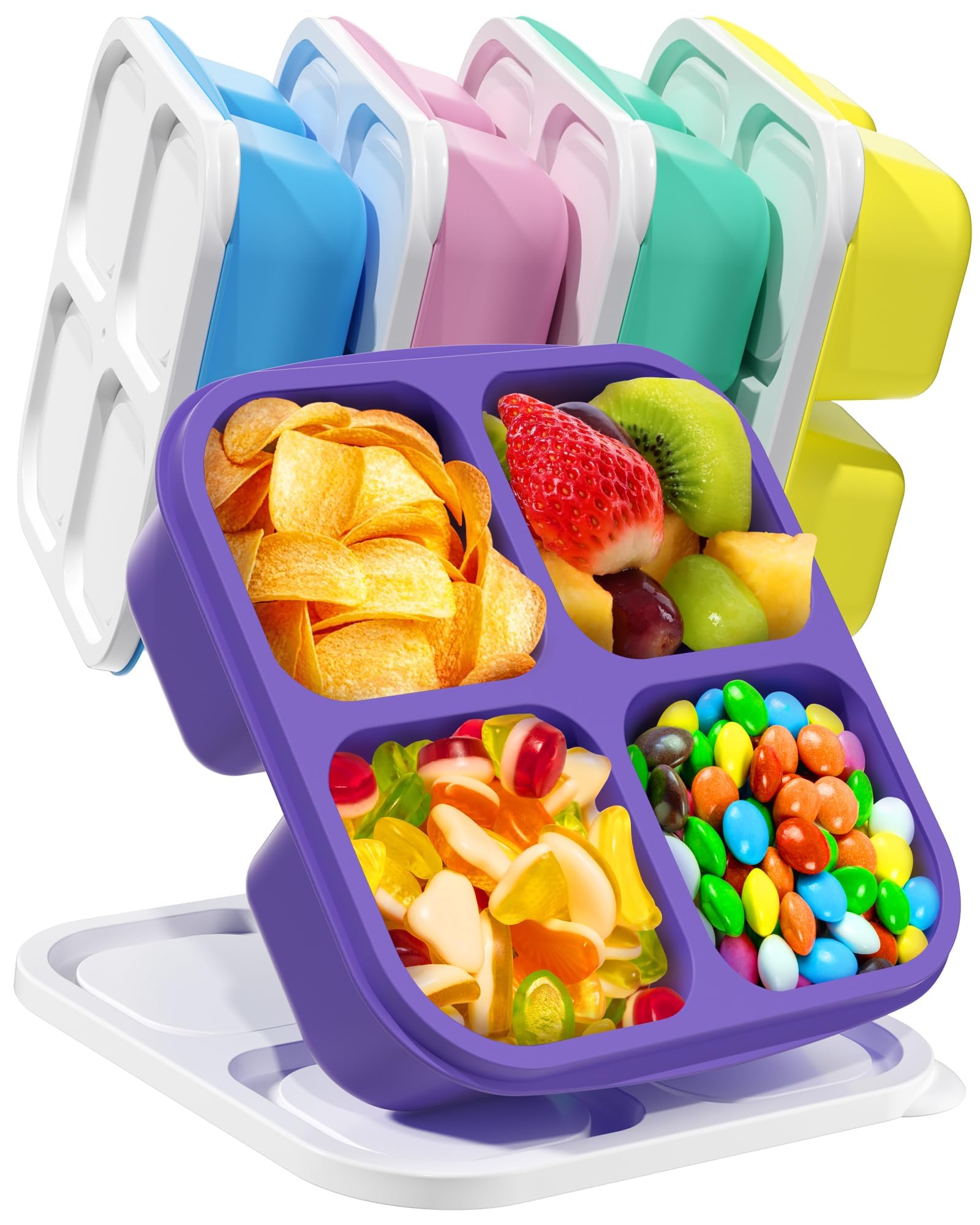MineSign Confezione da 2 contenitori per snack con 12 scomparti divisi