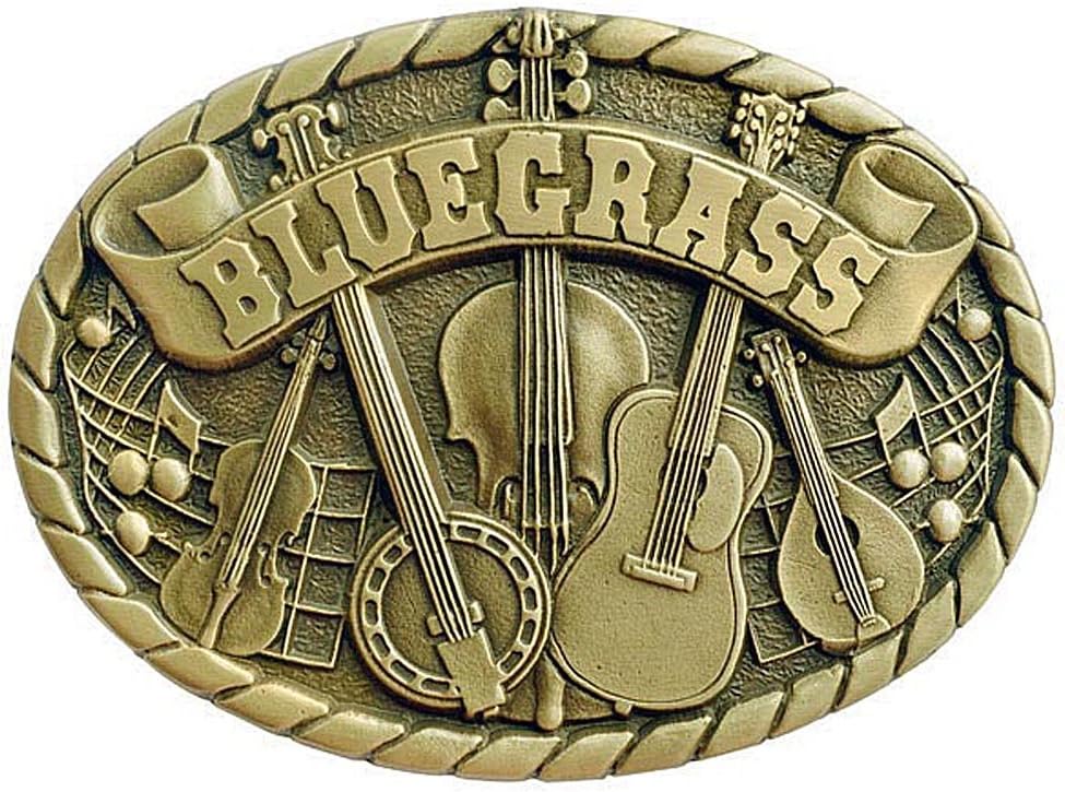 Indiana Metal Craft Bluegrass Instraments Solid BRass Belt Buckle