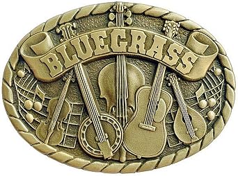 Indiana Metal Craft Bluegrass Instraments Solid BRass Belt Buckle