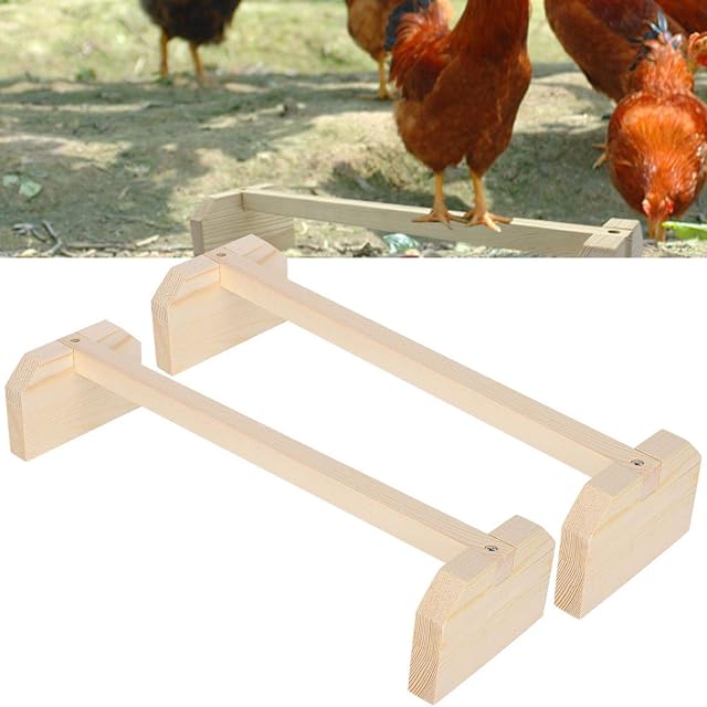 Foto 3 de 8 de Percha de Madera para Pollos y Aves, Soporte Grande 2 Unidades, Ideal para Entrenamiento y Cuidado