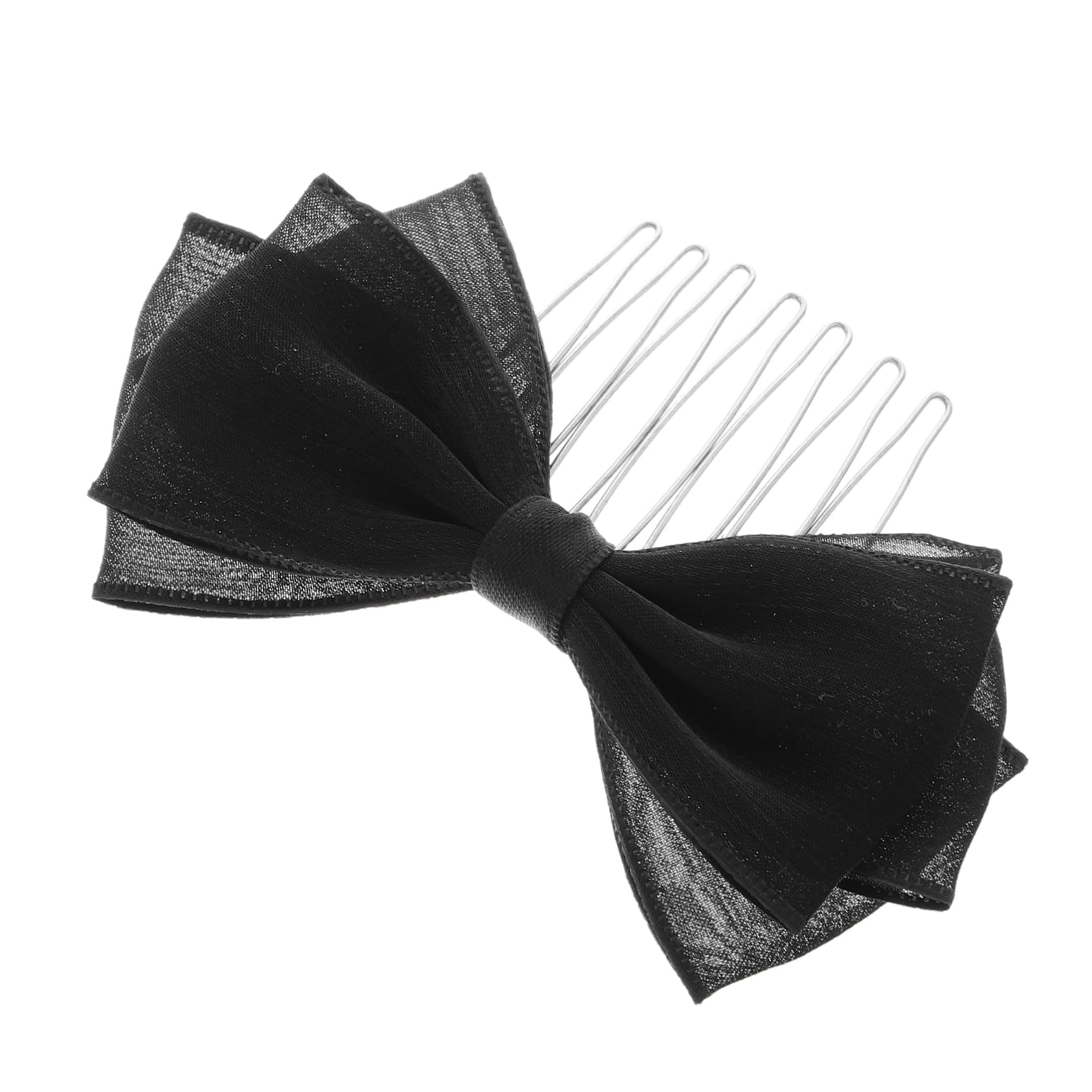 BESTYASH Hair Comb Women Headdress Bow Hair Comb Clip Headpiece for Girl Headpieces Headdresses for Women Spun Yarn Black