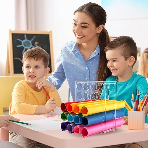 Miniatura 7 de Paquete de 3 rollos de vinilo de almacenamiento de 60 agujeros, organizador de almacenamiento acrílico, soporte de rollo de vinilo de alta