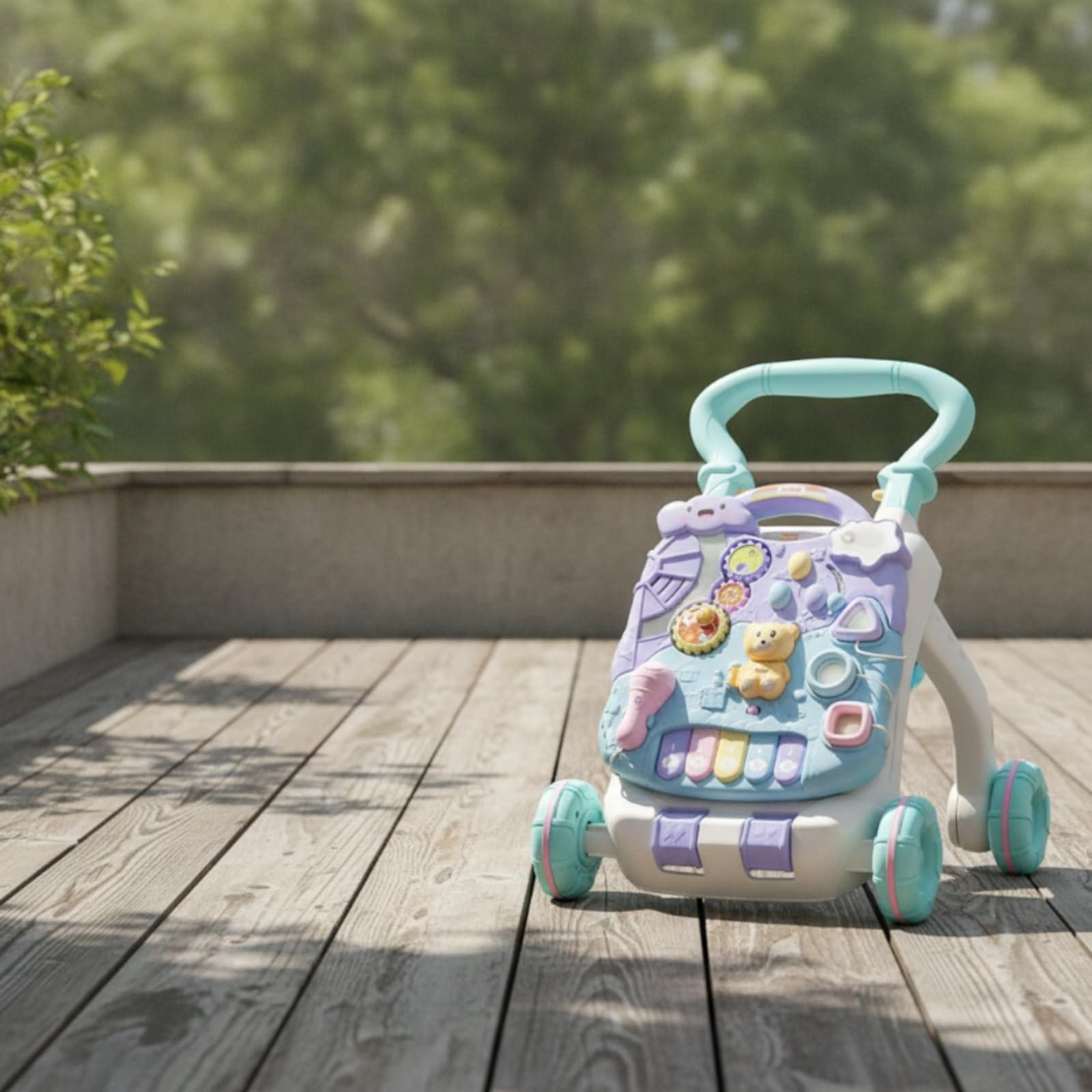 Soporte para Caminar Actividades Multifuncional Correpasillos con Ruedas Antivuelco Juguete para Casa, Pink Upgraded