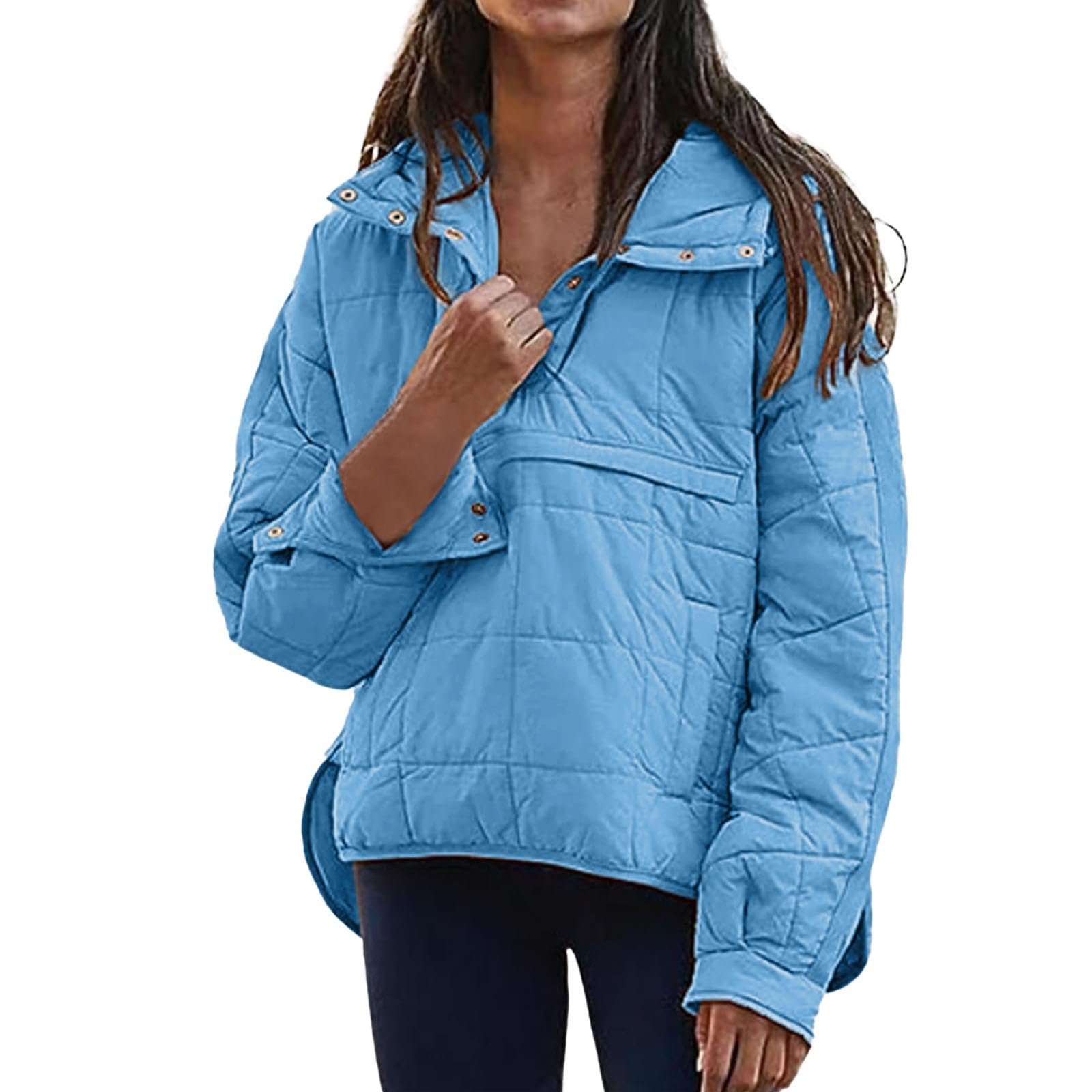 Generisch Maglione casual da donna con maniche lunghe e orlo rotondo, alla moda, taglie forti, per giornate fredde
