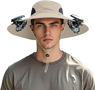 Sombreros cumpleaños niño sombrero de sol de verano para hombre con ventilador recargable extraíble, sombrero de pesca para deportes al aire libre, transpirable y ligero para gorro de seda de noche