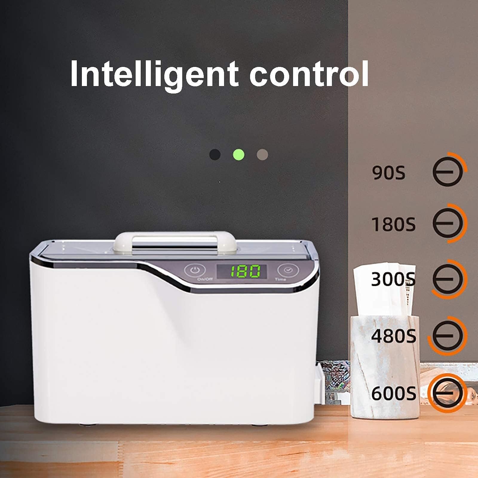 AJIEKJDSV Máquina limpiadora ultrasónica de 600 ml, baño ultrasónico portátil de 50 W con máquina limpiadora de cesta de limpieza for joyería, relojes, dentaduras postizas, gafas, monedas