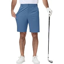 Satankud Mens Golf Shorts 9" Lightweight Stretch Quick Dry Flat Front Casual Shorts for Work Hiking Trips