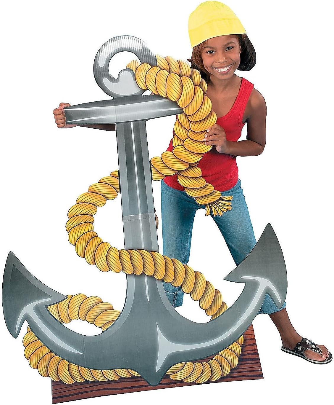 Fun Express Large Cardboard Anchor Standup, 37 inch x 49 inch - Under The Sea Party Decor - VBS Vacation Bible School Supplies/Decor