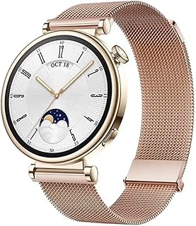 Fekra 18mm Milanese Bands Compatible with Huawei Watch GT4 41mm 2023, Magnetic Loop Strap, Stainless Steel Wristbands No Gap Classic Metal Mesh Wristband for Women Men