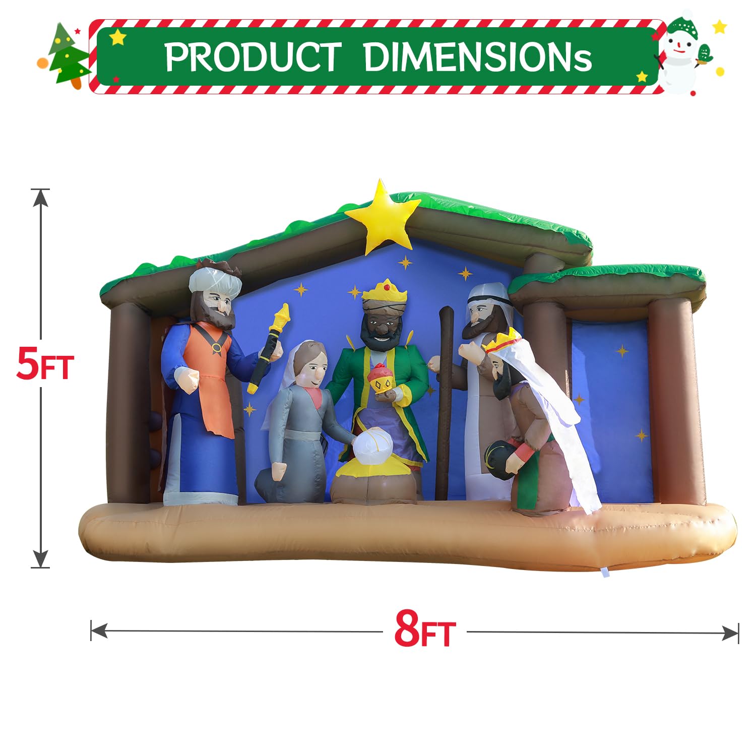 Snapklik.com : DomKom Large 8FT Christmas Inflatables Nativity Scene ...