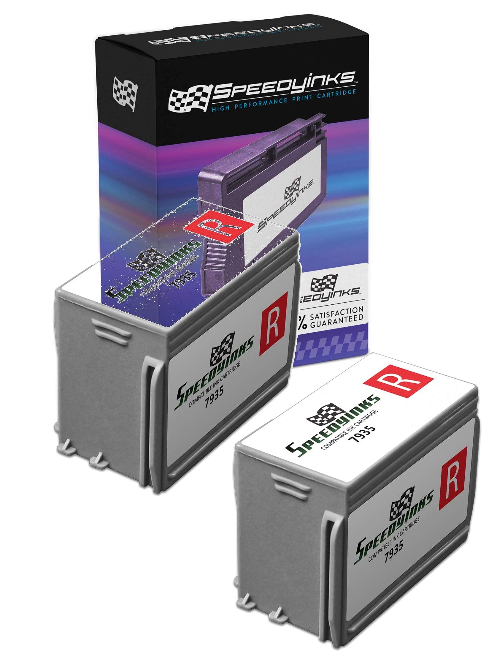 SPEEDYINKS Compatible Ink Cartridge Replacement for Pitney Bowes 793-5 (Fluorescent Red, 2-Pack) Compatible with Pitney Bowes DM100i DM200L P700 DM125