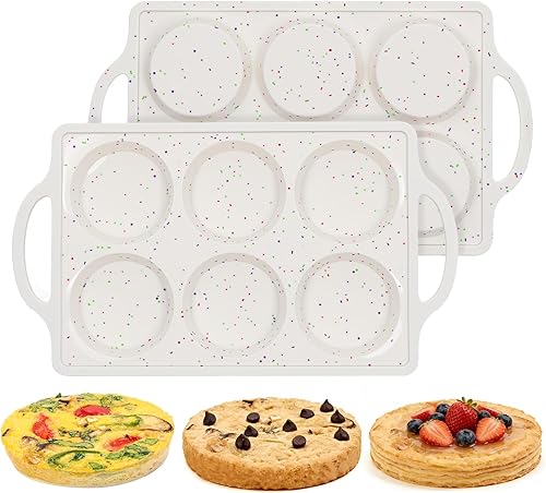 Miniatura 11 de FUNBAKY Molde de silicona para mini magdalenas, marco reforzado con metal, 24 tazas, antiadherente, moldes para mini cupcakes con asas, fáciles de