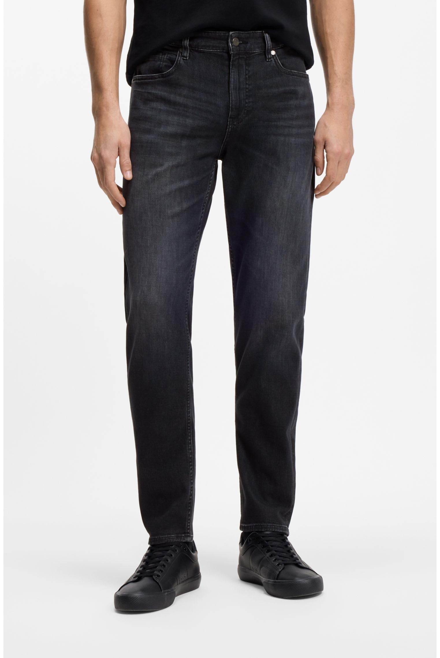 Boss Herren H-Re.Maine Maine Schwarze Regular-Fit Jeans aus besonders softem italienischem Denim Anthrazit 33/30 – Bild 4