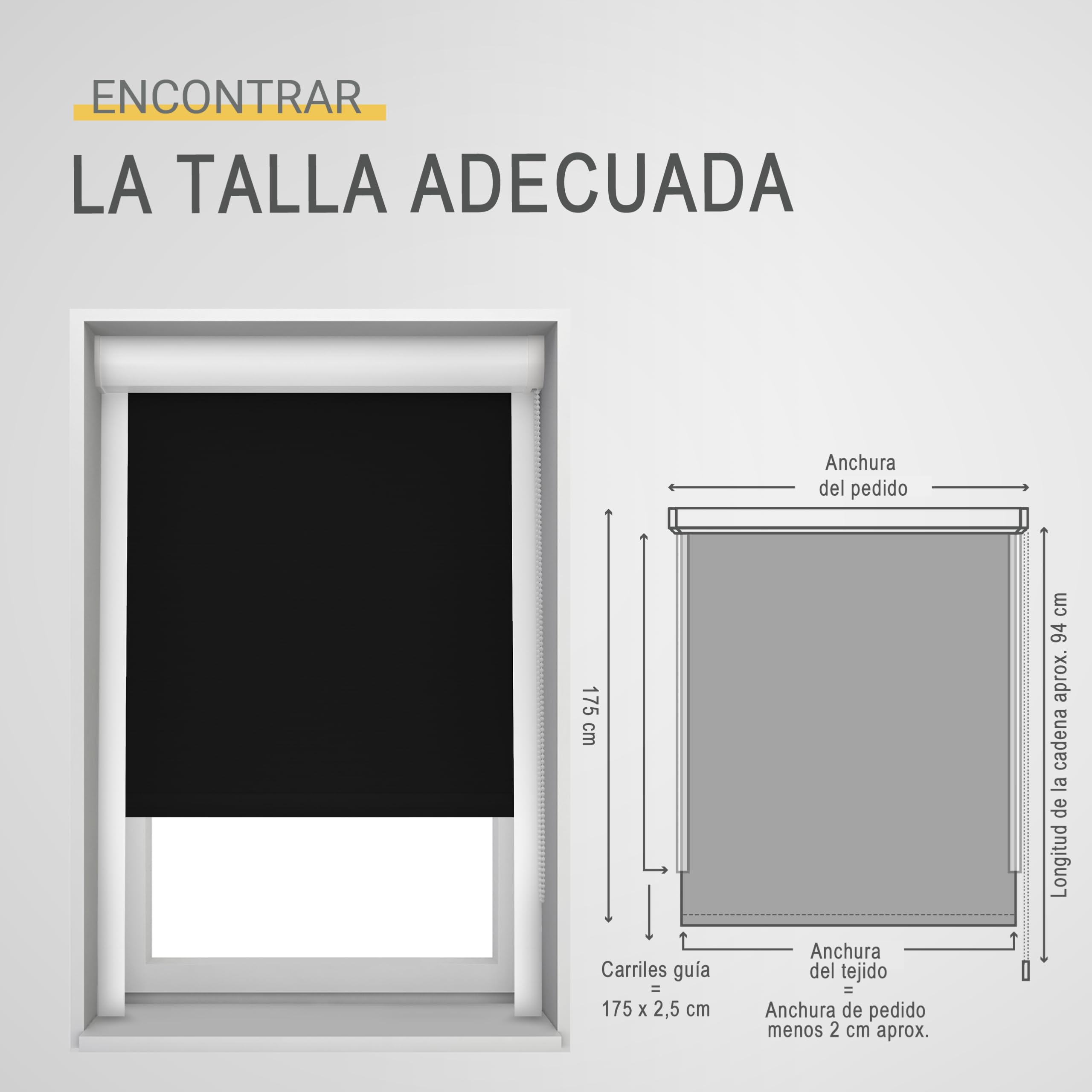 Sol Royal Sol Reflect Estor Enrollable oscurecente con rieles de guía | 100x175cm Negro Persiana de Estores cassette termico taladro opaco cortina SolReflect K24