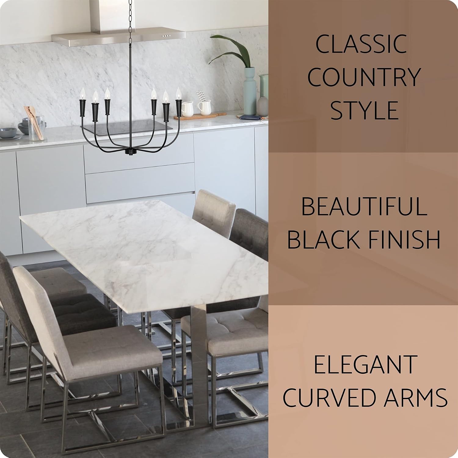 Rеvіеw Prоduсt Kira Home Beaux 24 6-Light Modern Chandelier for Dining Table/Room, Kitchen Table/Island, Bedroom Living Room + Curved Arms, Adjustable Hanging Height, Sleek Black Finish 🔥 Cаѕhbасk uр tо 70% Kira Home Beaux 24 6-Light Modern Chandelier for Dining Table/Room, Kitchen Table/Island, Bedroom Living Room + Curved Arms, Adjustable Hanging Height, Sleek Black Finish