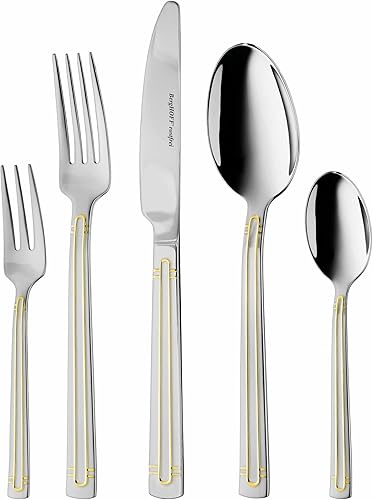 BergHOFF Heritage - Juego de cubiertos para 6 personas, 18.8 x 13.2 x 2.1 in, color plateado