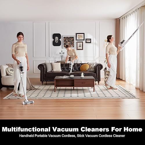 Miniatura 2 de Aspiradora inalámbrica  Aspiradoras para el hogar, 45 KPA 550 W, portátil, 60 minutos de tiempo de funcionamiento, batería recargable para pelo de