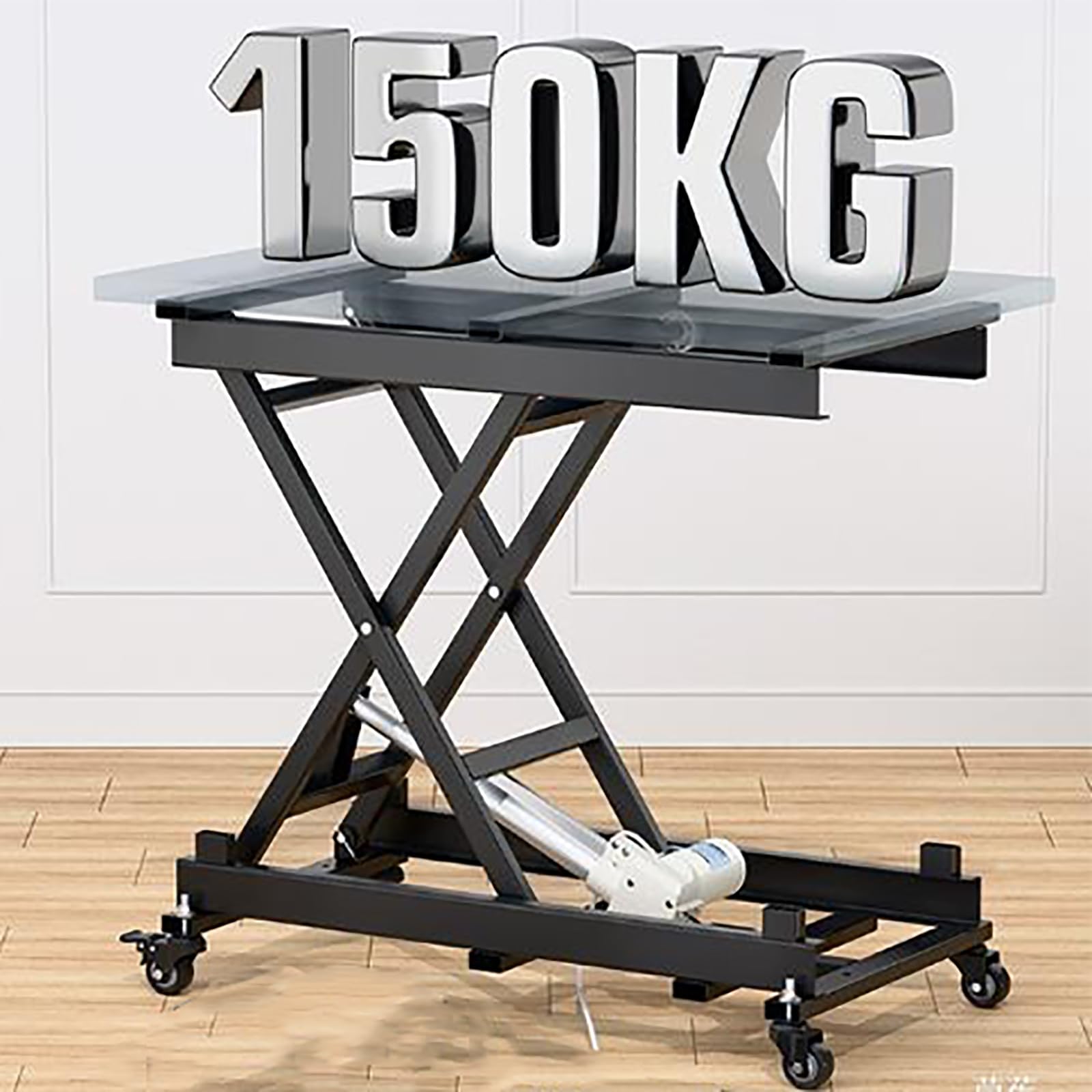 Lève-ciseaux électrique, très résistant, hauteur réglable de 375 à 680 mm, roues omnidirectionnelles, télécommande, capacité de charge de 60 à 200 kg