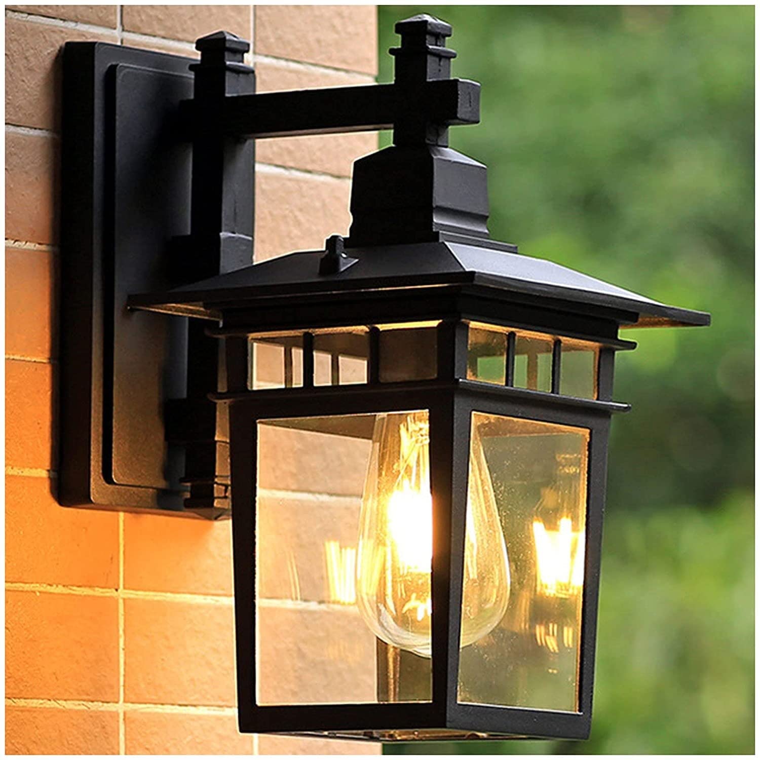 WQHPLMD Antica Luce Sospesa Esterna da Parco, Specchio Finale di Vetro Corazzato IP23 Resistenti all'Alluminio e Anticorrosivo per Stanze Interne e Externe