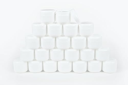 Miniatura 4 de Vivaplex 24 blanco 2 oz frascos cosméticos con forros y tapas de cúpula