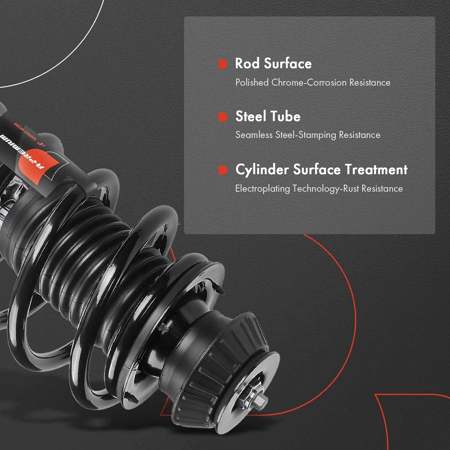 A-Premium Set (4) Front and Rear Complete Strut & Coil Spring Assembly Compatible with Chevrolet Aveo 2004-2011, Aveo5 2007-2011 & Pontiac G3 2009-2010, Wave 2005-2008, Driver and Passenger Side