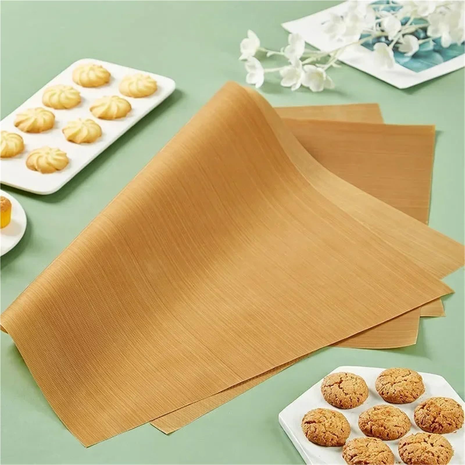 Ofenmatte 6 Stück wiederverwendbare Backbleche, ölbeständiges Papiertuch, Ofenunterlage, Antihaft-Backmatte, Fasertuch, Backwerkzeuge(40x30cm)