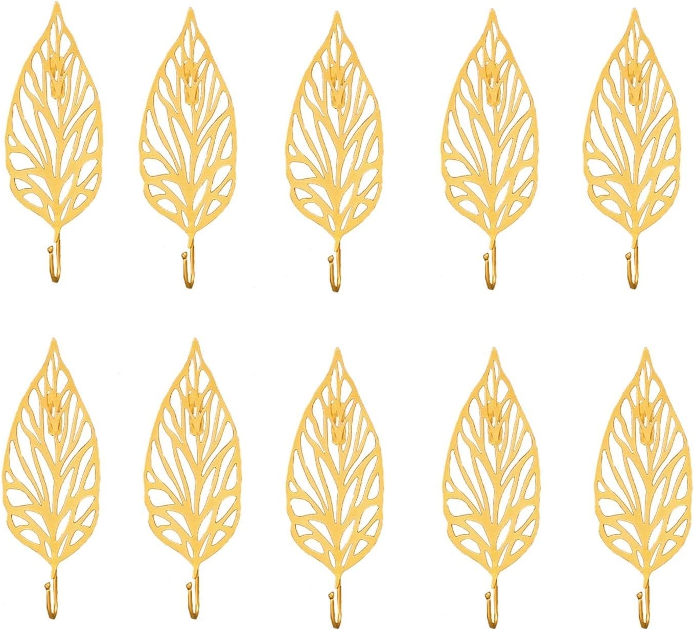 10 Pack Coat Hooks Wall Mounted ​Creative Leaf Shape Duty for, Scarf, Bag, Towel， Hat