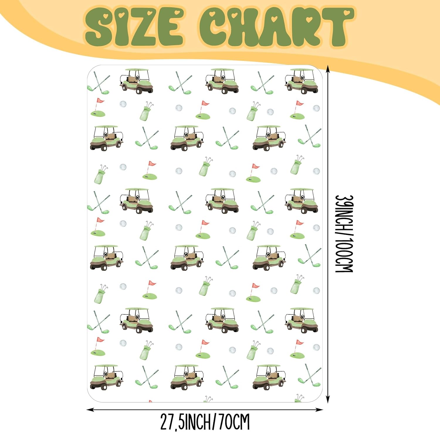 Honeydak Golf Baby Car Seat Cover Minky Infant Golf Nursing Decor Canopy Breastfeeding Blankets Peekaboo Opening Stroller Stuff for Newborn Baby Boy Girl, 27.5 x 39 Inch