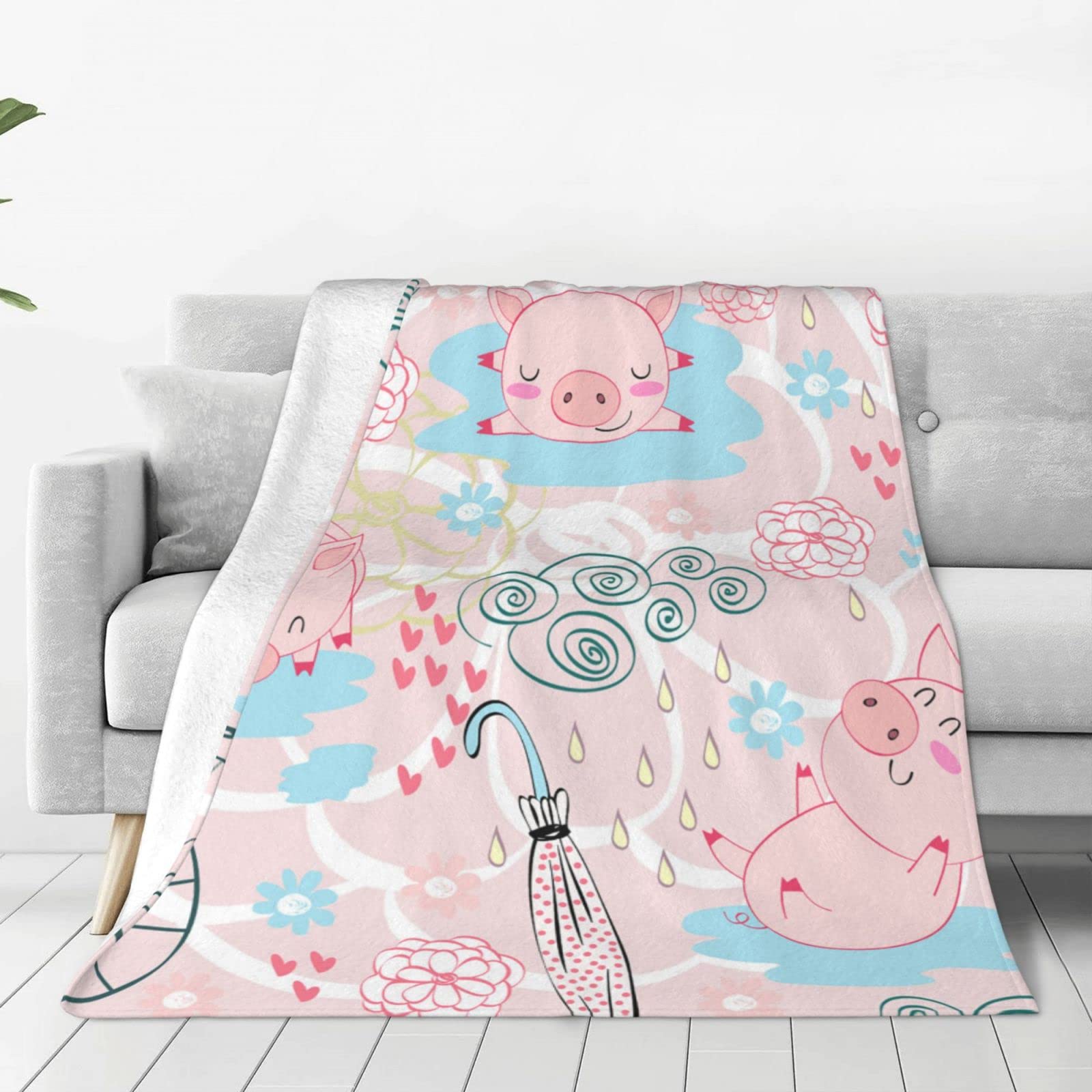 Amazon.co.jp: 毛布 可愛い 豚柄 ブランケット タオルケット 掛け毛布