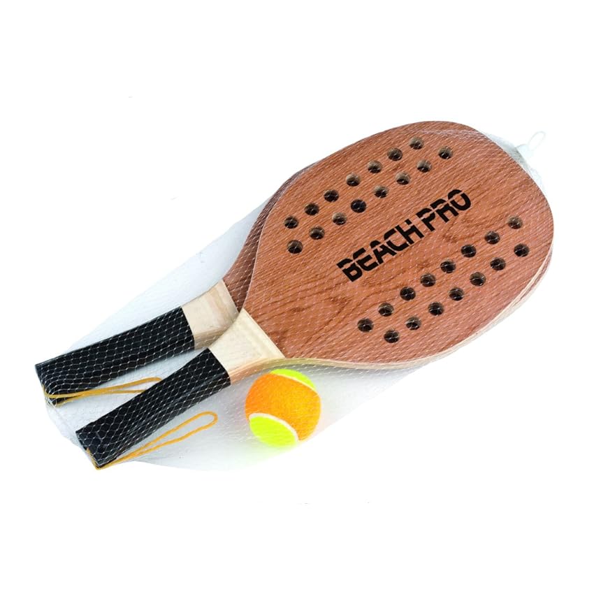 Immagine del prodotto Mandelli Coppia Racchette Beach Tennis Pro Con Pallina Racchettoni In Legno 380, Multicolore, 48 cm, 8003029203546