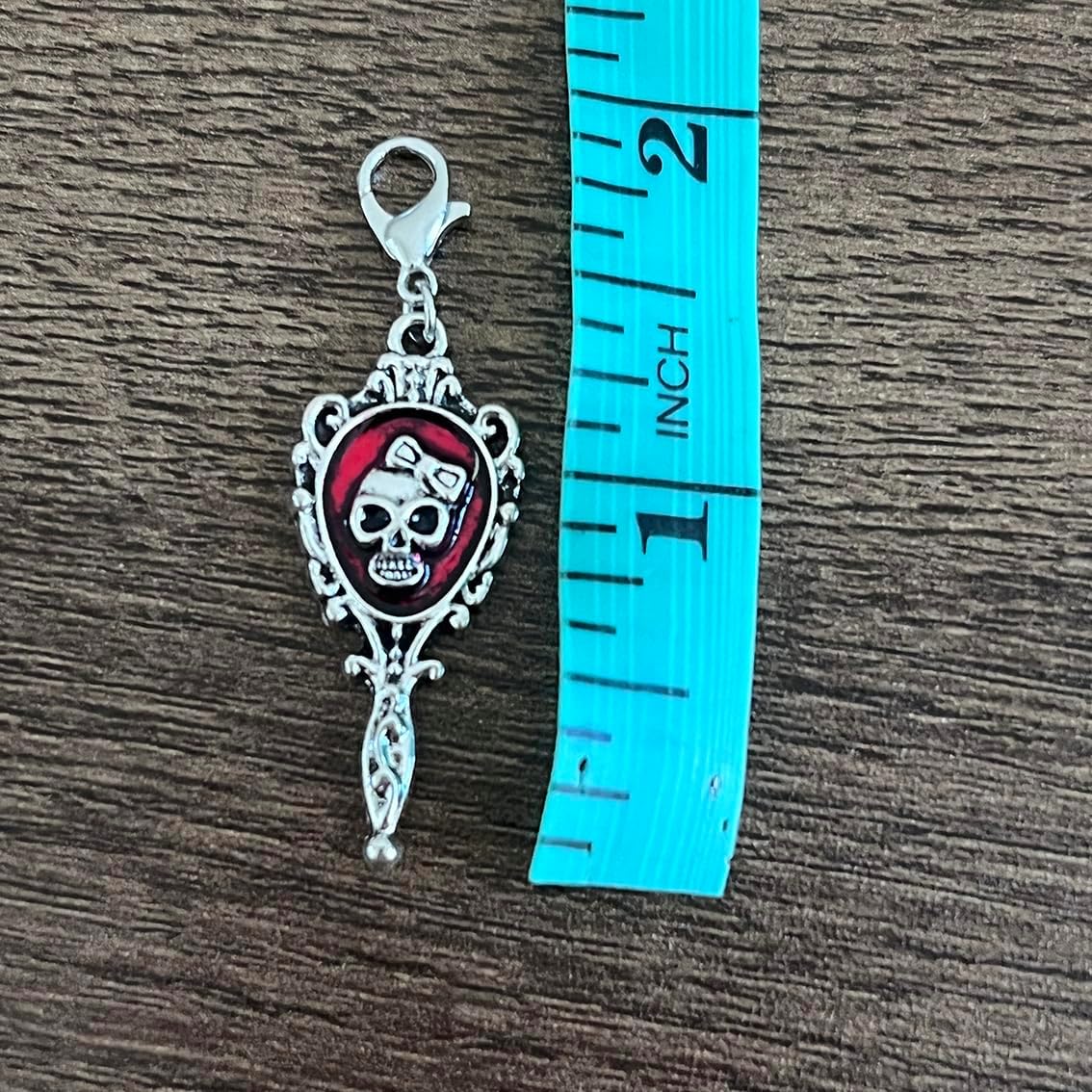 AMOBESTER Magic Mirror Clip on Charms Skull Zipper Pull Necklace Bracelet Halloween Jewelry Making Charms - Image 3