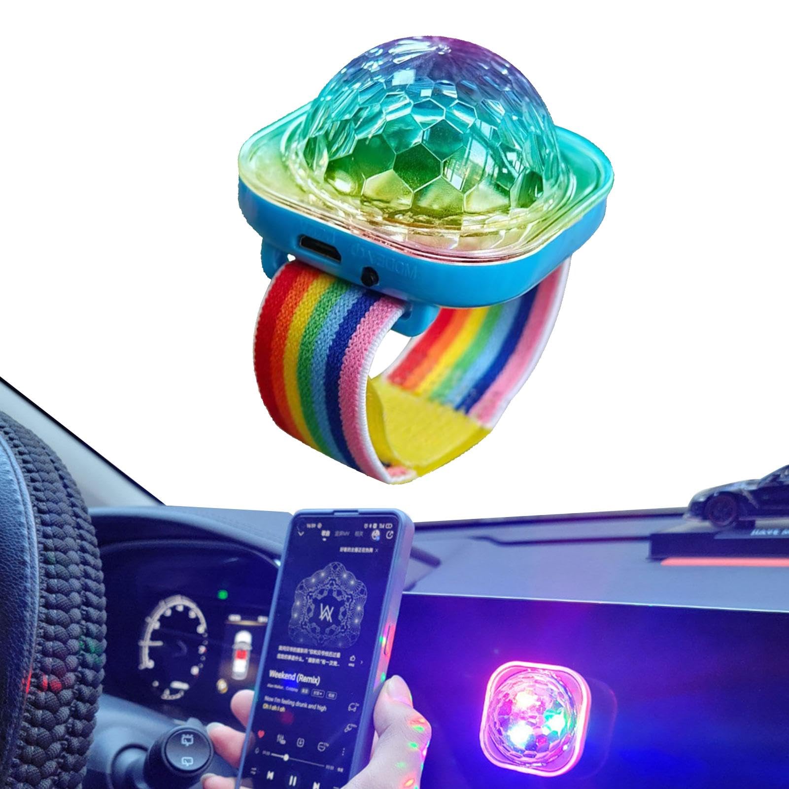 Boule Lumineuse à LED Activée Par Le Son - Fonctionne Sur Batterie - Pour Fête, Voiture, Maison