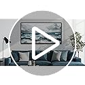 ERQINHUA Black And White Beach Canvas Wall Art For Living Room Wall Decoration For Bedroom Office Wall Decor Blue Sea Wave Printing Pictures Artwork Home Decor Painting Black Framed 24x48 In