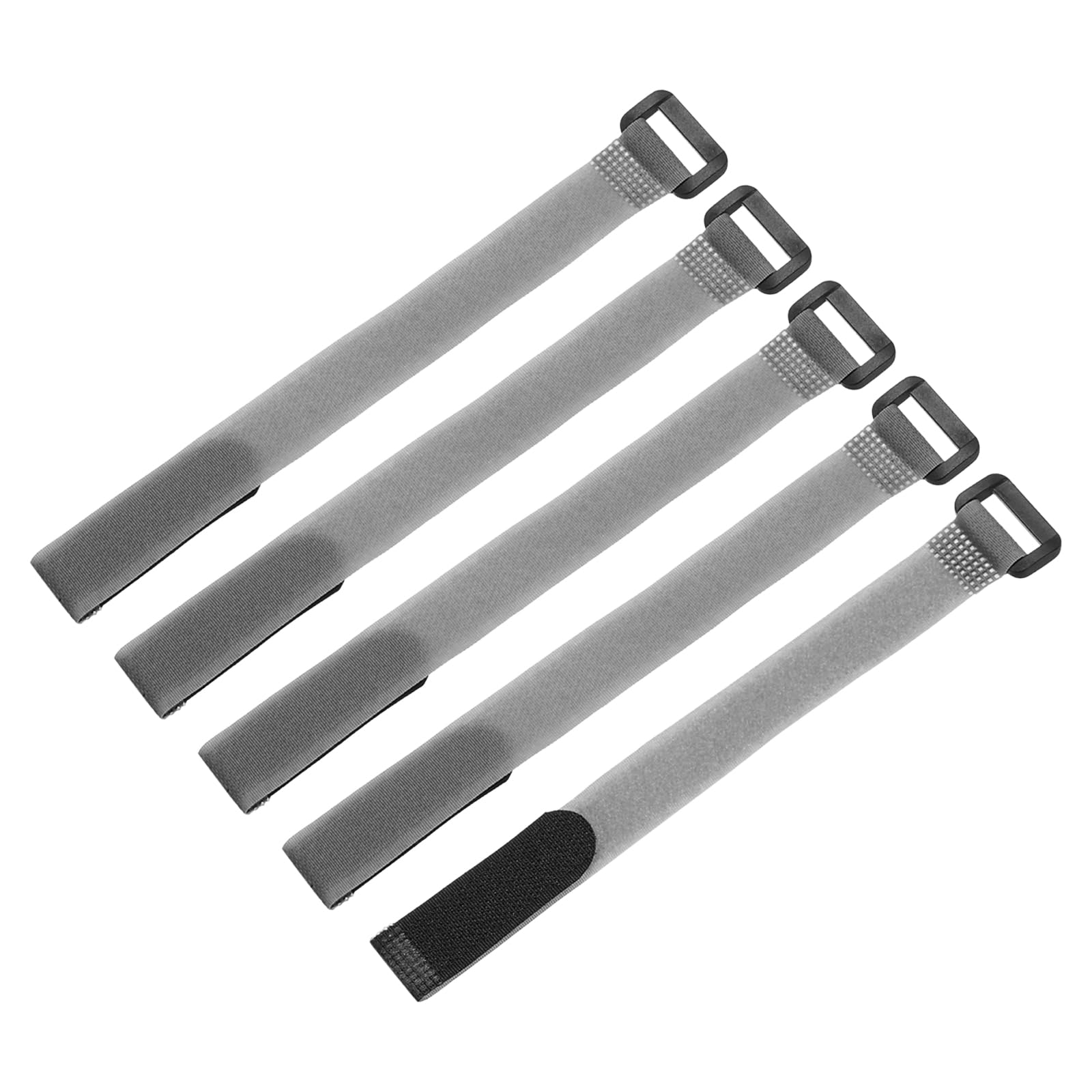 sourcing map 5 Pcs Reusable Battery Tie Down Straps 20mm x 25cm Nylon Multipurpose Battery Hold Down Adjustable Cinch Strap Hook Loop Fastening Tie for Quadcopters FPV RC Drone Boat Car, Grey