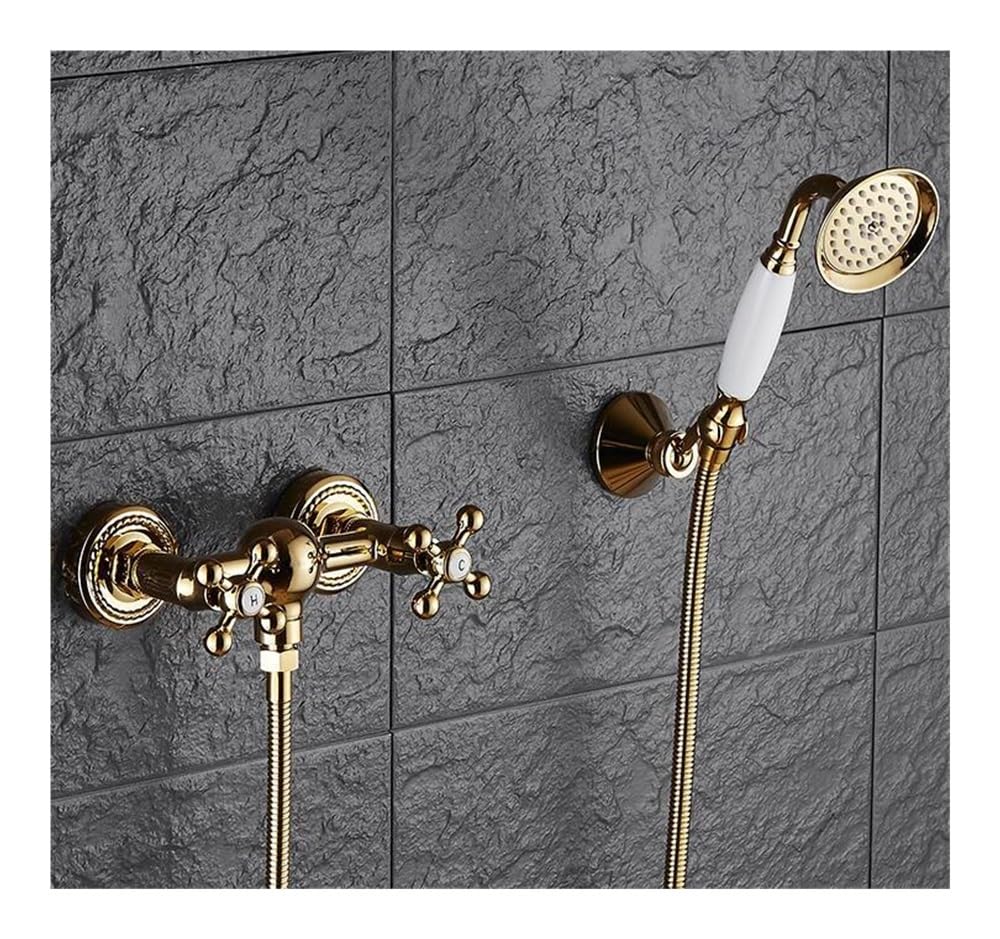 Blyqxs Gold 8 Shower Faucet Brass Golden Bathtub Faucets Wall Bath Faucet Xt365(Gold 8)