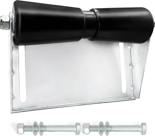 AOFCRELI Boat Trailer Roller with Brackets 8" 10" 12" Galvanized Steel and Black Rubber Keel Roller for Boat Trailer