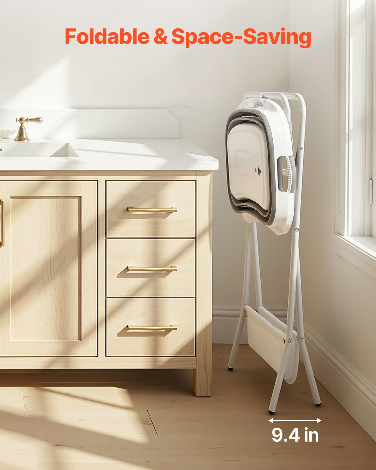 VEVOR Bañera Elevada para Perros Gatos Pequeños con Soporte, Bañera Plegable Portátil 2 en 1 para Mascotas de 1,8 a 8 kg, Estación de Baño con Estructura en X, Desagüe con Manguera, Uso en Mesa Suelo | Soporte estable y seguro, diseño fácil de usar