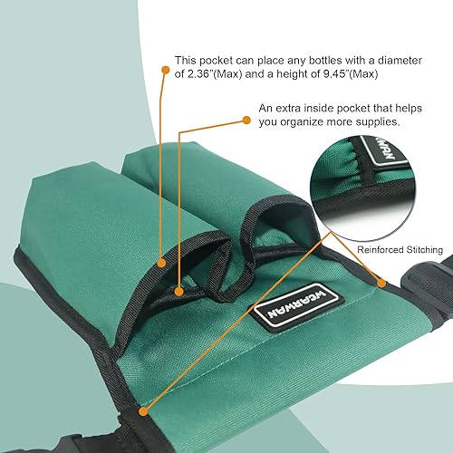 Miniatura 2 de WEARWAN Funda de aceite de masaje, funda de masaje ajustable y duradera, suministros para terapeuta de masaje con estilo (2B-verde oscuro)