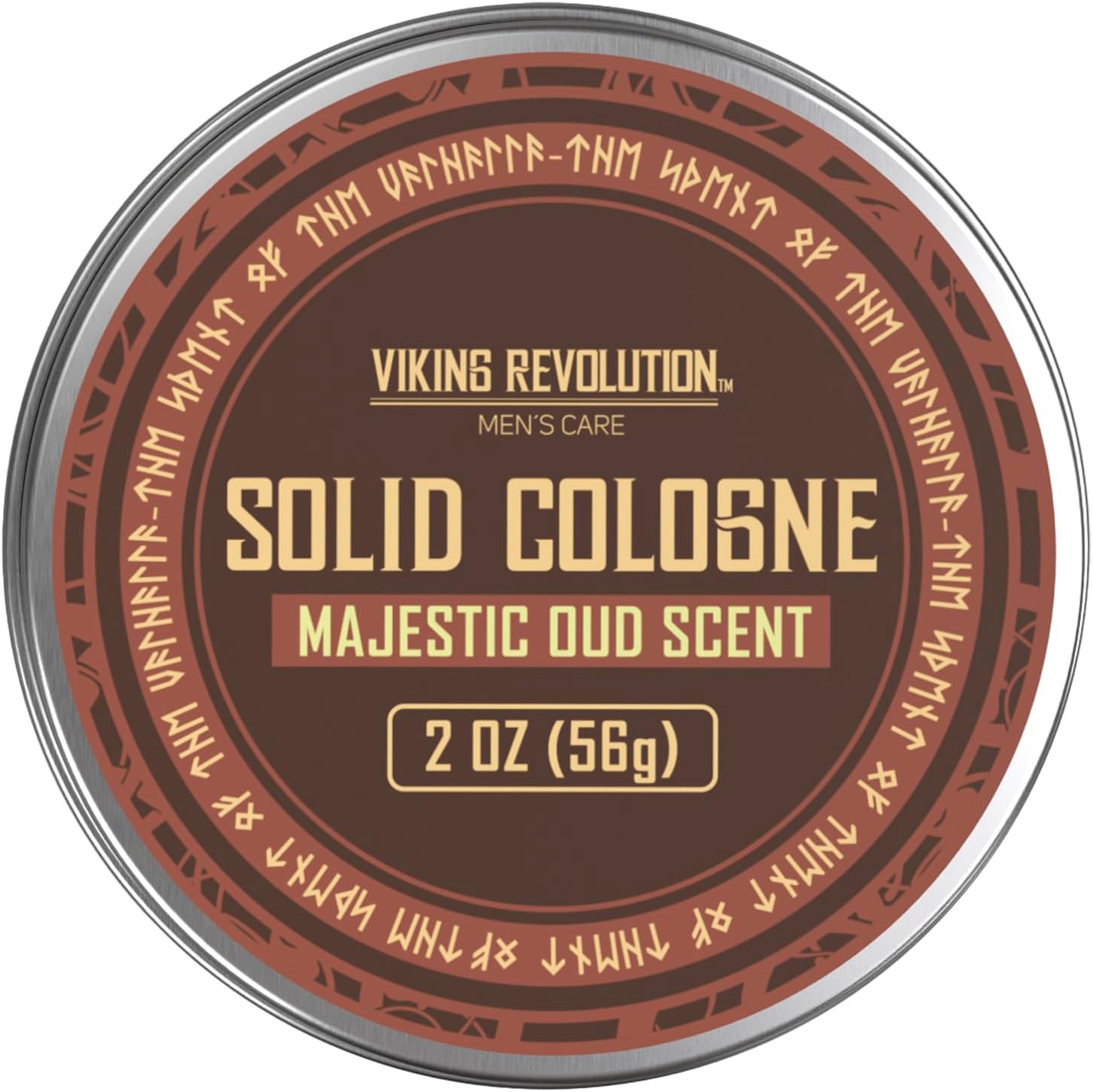 Viking Revolution Majestic Oud Solid Cologne for Men 2 Oz - Perfume Balm Travel Wax (1 Pack)