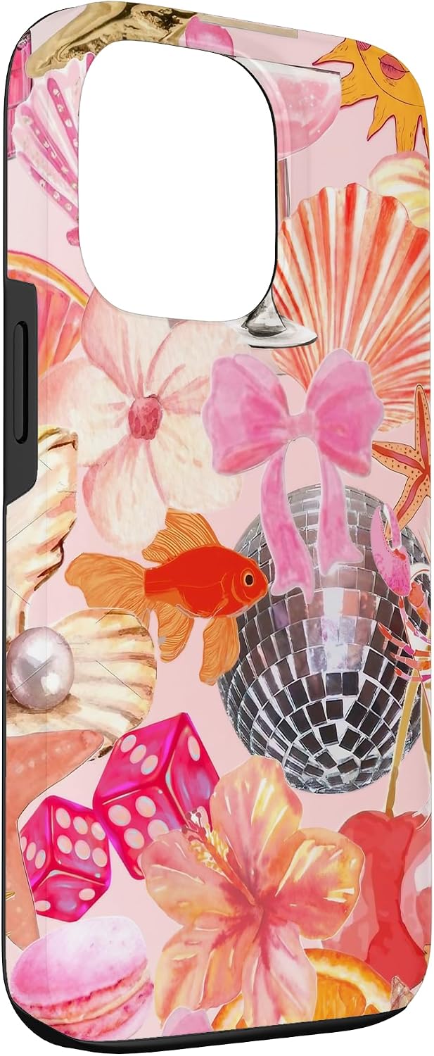 iPhone 13 Pro Vintage Collage Art Pink Summer Scrapbook Floral Aesthetic Case