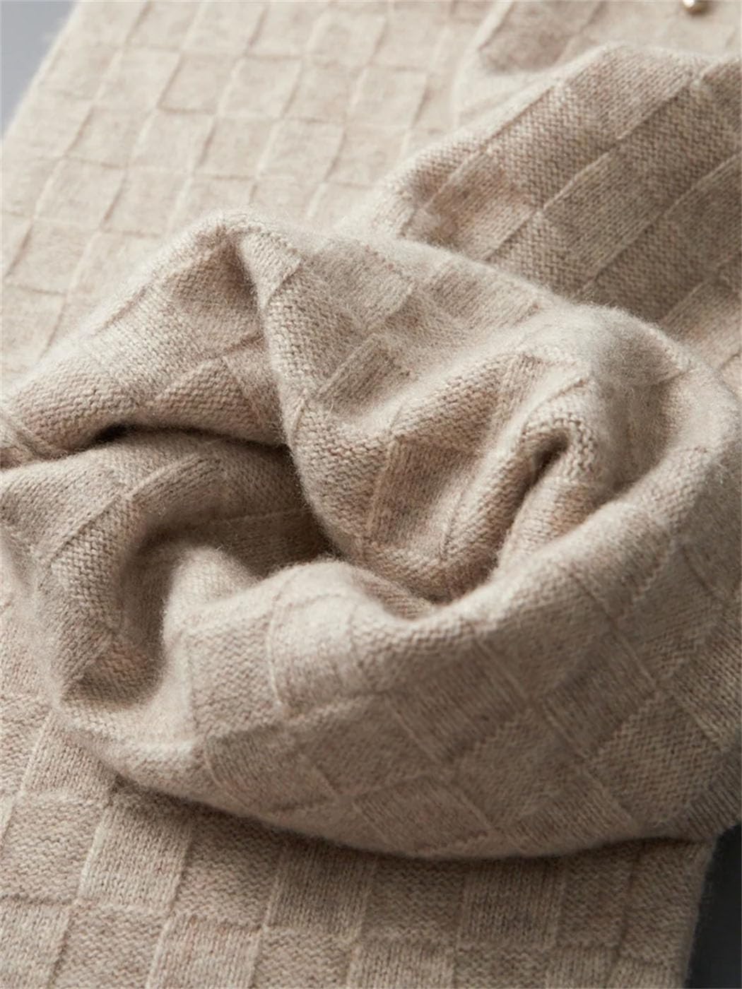 Men's 100% Cashmere Wide Leg Pants Elastic Waist Drawstring Loose Long Pants Winter Soft Warm Jogger Sweatpants