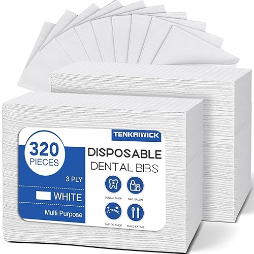 Paquete de 320 baberos dentales desechables de 13"x18", láminas de baberos de tatuaje impermeables de 3 capas para salón de uñas, clínica dental,