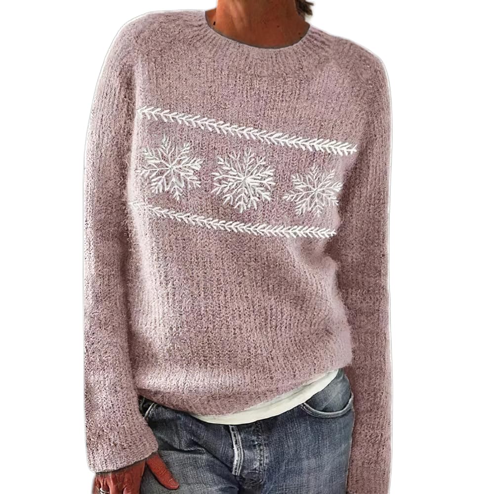 Akivide Womens Pullover Vintage Sweaters Fall Winter Casual Loose Long Sleeve Knitted Sweaters Tops