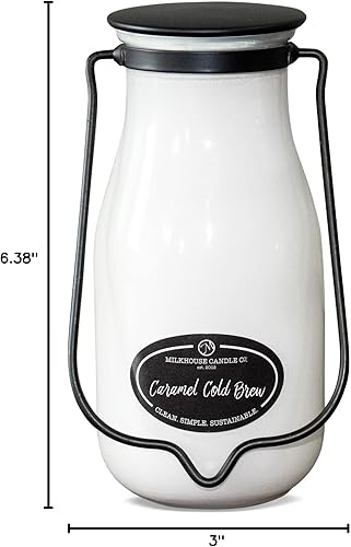 Vista 36 de Milkhouse Candle Company, Creamery Glow Collection Vela de soja perfumada: Milkbottle Candle, Tobacco & Honey, 14 onzas