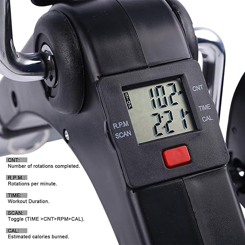 Miniatura 6 de Uten Ejercitador de pedal plegable, mini bicicleta de ejercicio, portátil para ejercitadores de piernas y brazos, entrenamiento ajustable sentado