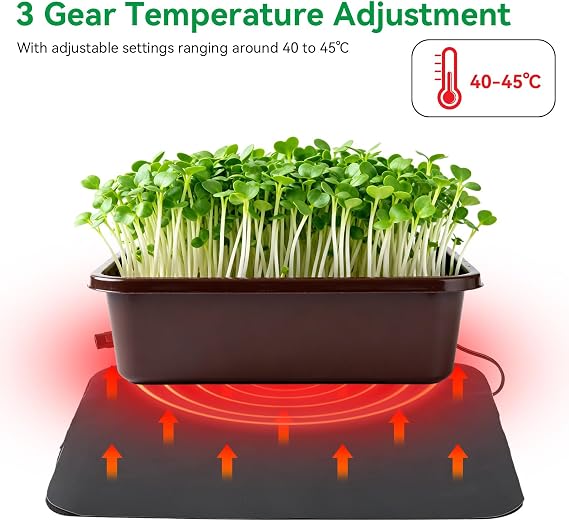 2PCS Heat Mat for Plants, Germination Heated Propagator Warming Mat